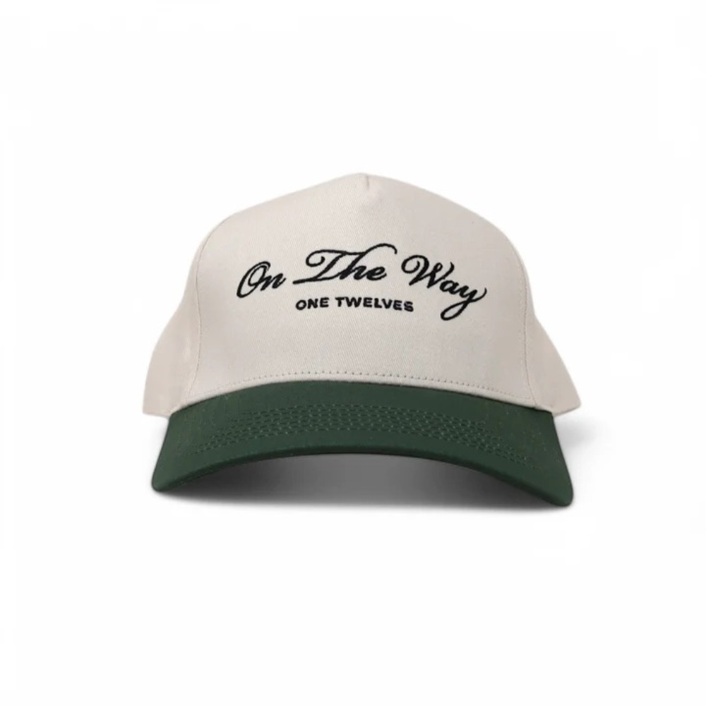 On The Way “ONE TWELVES” Two-Tone Green & Cream Baseball Hat
